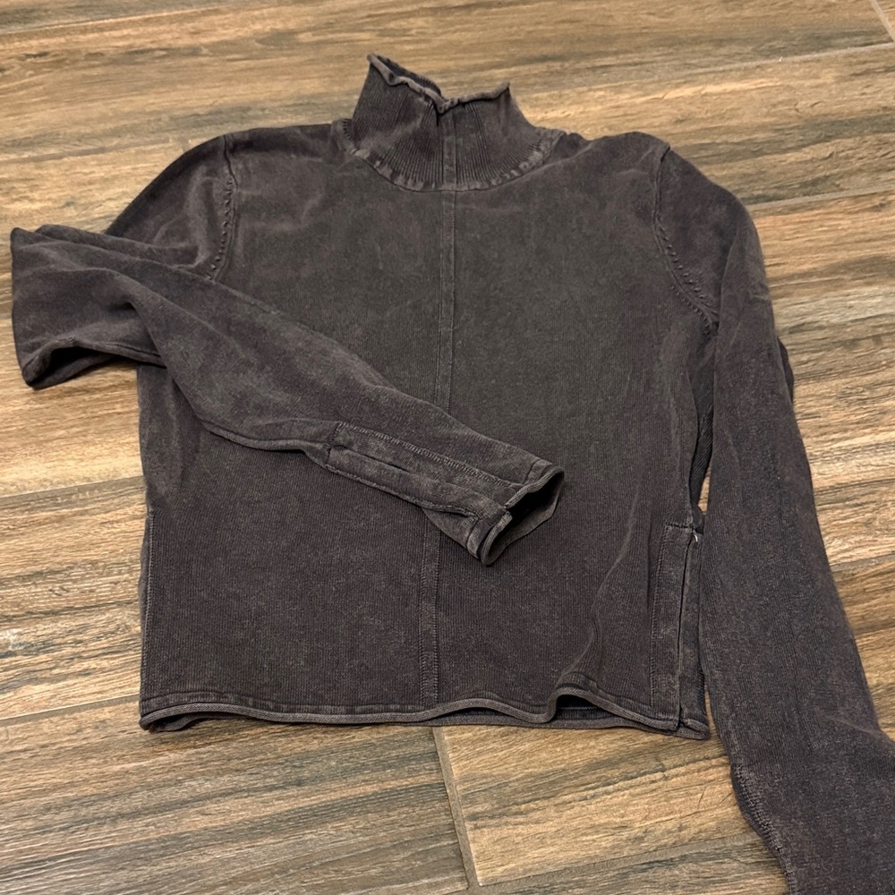 Zara Charcoal High Neck Crop Top